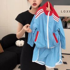 批发女童夏季套装2025新款韩版宽松小众设计感防晒长袖休闲裤两件套潮