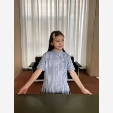 批发<b class='q'>女童</b>格<b class='q'>子</b>连衣裙夏季2025新款中大童学院风<b class='q'>格子衬衫</b>洋气POLO连衣裙