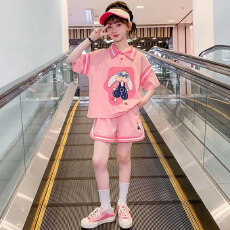 批发女童夏装套装2026新款韩版POLO衫短袖女孩休闲短裤儿童衣服两件套