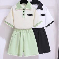 批发<b class='q'>女</b><b class='q'>童</b>休闲<b class='q'>套装</b>夏装2026新款半袖上衣宽松儿童运动短袖两件套<b class='q'>童装</b>潮