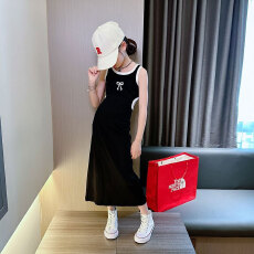 批发<b class='q'>女童</b>背心<b class='q'>连衣裙</b>2025夏季新款儿童法式公主裙大童时髦洋气显瘦长裙
