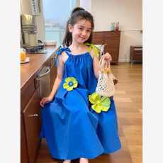 批发<b class='q'>女童</b>立体<b class='q'>花朵</b>连衣裙夏季2025新款洋气儿童背心裙吊带裙公主裙子潮