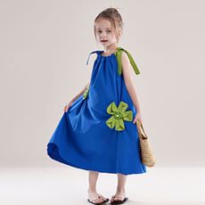 批发<b class='q'>女童</b>连<b class='q'>衣裙</b>2025新款夏季中大童度假风立体花朵拼接背心裙吊带裙潮
