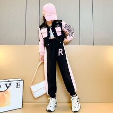 批发女童棒球服套装2025春秋季新款洋气时髦<b class='q'>儿童</b>小女孩<b class='q'>开衫</b>外套两件套