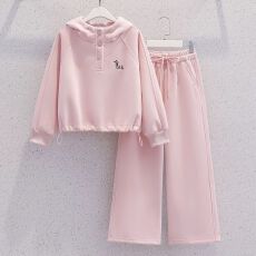 批发女童纯色套装春秋季2025新款洋气<b class='q'>儿童</b>韩版衣服秋装<b class='q'>运动服</b>两件套潮