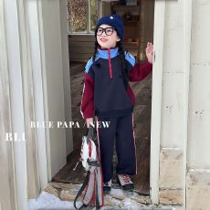 批发女童拼色套装2026春秋新款潮酷风洋气时髦蝴蝶结<b class='q'>外套</b>休闲裤两件套