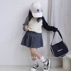 批发<b class='q'>女童</b>套<b class='q'>装</b>春秋装2026新款韩版条纹卫衣中大儿童女孩<b class='q'>短裙</b>休闲两件套
