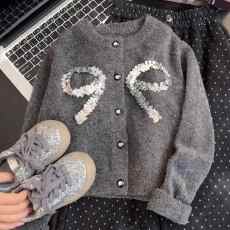 批发女童秋季套装<b class='q'>儿童</b>2025新款洋气韩版<b class='q'>开衫</b><b class='q'>毛衣</b>亮片半身裙两件套潮酷