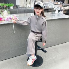 批发女童卫衣套装春秋款2026新款洋气<b class='q'>儿童</b>女孩假两件休闲阔腿裤两件套