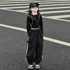 批发女童套装春秋季2025新款小女孩休闲中大童长袖打底衫<b class='q'>运动服</b>两件套