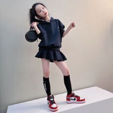 批发<b class='q'>女</b><b class='q'>童</b>甜<b class='q'>酷</b><b class='q'>套</b>装2026秋季洋气儿童连帽卫衣半身裙小<b class='q'>女</b>孩时尚两件套潮