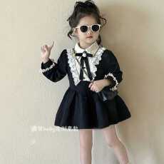 批发女童连衣裙2025秋冬新款<b class='q'>韩版</b>洋气儿童裙子小女孩赫本风长袖公主裙