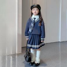 批发<b class='q'>女</b><b class='q'>童</b><b class='q'>假两件套装</b>春秋款2026新款洋气儿童学院风<b class='q'>女</b>孩裙子秋装两件套