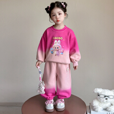批发<b class='q'>女</b><b class='q'>童</b><b class='q'>渐变</b><b class='q'>色</b>套装春秋季2026新款洋气儿童卫衣秋装运动束脚裤两件套