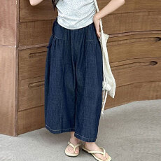 批发女童阔腿裤<b class='q'>春</b>秋款2025新款儿童洋气时髦牛仔裤女孩秋季宽松休闲裤