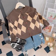 批发女童针织秋装2025新款毛衣开衫秋<b class='q'>冬</b>保暖外套儿童洋气春秋款上衣潮