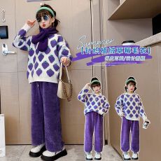 批发女童秋<b class='q'>冬</b>款毛衣2025新款秋<b class='q'>冬</b>装洋气儿童中大童上衣加厚打底针织衫