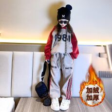 批发女童秋冬套装2025新款中大童洋气时髦卫衣<b class='q'>儿童</b>网红炸街加绒<b class='q'>运动服</b>