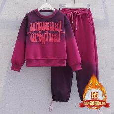 批发女童秋冬套装2025新款加绒加厚冬季<b class='q'>儿童</b>运动服女大童卫衣两件套潮