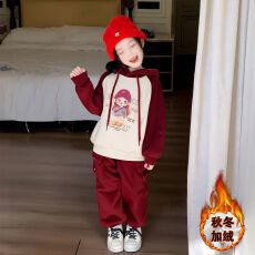 批发女<b class='q'>童</b><b class='q'>秋装</b><b class='q'>加</b>绒卫衣卫裤套装2025新款小女孩秋冬款保暖加厚两件套潮