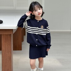 批发儿童套装女童学院风两件套秋季2025新款韩版洋气小女孩针织衫裙子