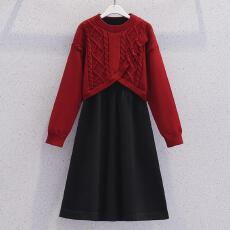 批发女童背心套装裙秋冬2025新款女孩洋气儿童国风毛衣连衣裙两件套潮