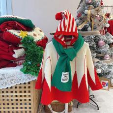 批发女童<b class='q'>毛衣</b>秋冬装2025新款<b class='q'>儿童</b>洋气女孩连帽针织衫外套撞色百搭上衣