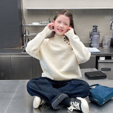 批发<b class='q'>女童</b>加<b class='q'>厚毛衣</b>秋冬款2026新款儿童毛线衣针织衫冬季女孩白色<b class='q'>打底衫</b>