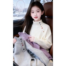 批发<b class='q'>女童</b>毛<b class='q'>衣</b>冬季2026新款洋气时髦儿童加厚毛线衣针织衫女孩打底上衣