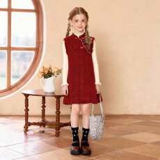 批发女童<b class='q'>秋</b>冬款套装2026新款洋气打底衫国风旗袍连衣裙两件套儿童服装