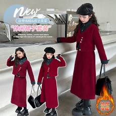 批发女童小香风牛仔<b class='q'>套装</b>冬装2026新款女大童高级感加绒外套裙子两件套