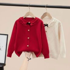 批发女童毛衣<b class='q'>开衫</b>春秋装2026新款洋气儿童百<b class='q'>搭</b><b class='q'>长袖</b>针织衫小香风外套潮