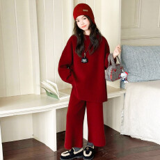 批发女童毛衣套装冬装2025新款加厚本命年衣服<b class='q'>儿童</b>女孩冬季洋气过年服