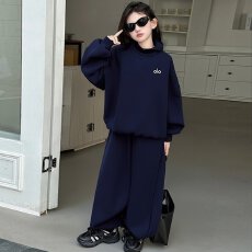 批发女童卫衣套装秋装新款韩版<b class='q'>儿童</b>潮酷风女孩休闲上衣阔腿裤两件套潮