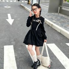 批发<b class='q'>女</b><b class='q'>童</b>秋装<b class='q'>连衣裙</b>2026新款韩版中大童洋气女孩学院风裙子拼色花苞裙