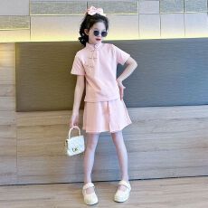 批发<b class='q'>女</b><b class='q'>童</b>中国风套装2026新款儿童新中式斜襟盘扣上衣流苏裙裤两件套潮