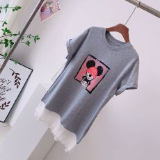 批发<b class='q'>女</b><b class='q'>童</b>夏装连衣裙2026新款女大童时髦纱网拼接裙洋气<b class='q'>百搭</b>印花连衣裙