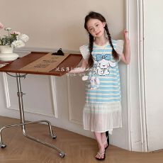 批发<b class='q'>女</b><b class='q'>童</b>小飞袖连衣<b class='q'>裙</b>2026夏季小女孩公主<b class='q'>裙</b>纱<b class='q'>裙</b>儿童卡通T恤背心<b class='q'>裙</b>潮