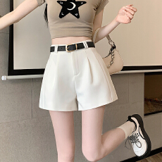 批发西装短裤女春夏2026新款灰色<b class='q'>裤子</b>高腰工装靴裤a字阔腿辣妹热裤