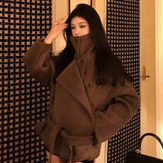 批发质感时尚设计感立领呢子大衣女2025秋冬新款高级感毛呢<b class='q'>外套</b>小个子