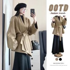 原版质量 韩系时尚毛呢外套女新款气质高级感超好看短款呢子大衣