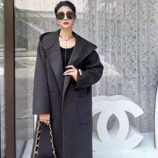 批发赫本风中长款英伦时尚毛呢大衣女2025秋冬季新款时尚连帽呢子外套