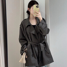 批发原版做法宽松风衣外套女2025秋冬新款小个子巨好看韩版高级感短款