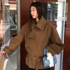 批发赫本风呢子大衣女2025秋冬季新款毛呢外套小个子高级感气质正流行