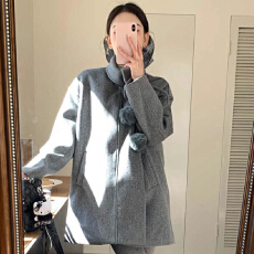 批发秋冬装2025<b class='q'>新款</b>大码女装微胖韩系高级感气质遮***宽松毛呢子外套