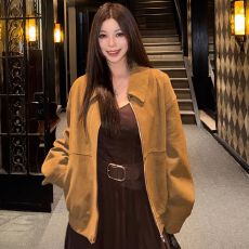 批发原版做法复古麂皮夹克女秋美式宽松翻领休闲百搭<b class='q'>外套</b>上衣高级外衣