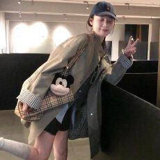 批发简约正反高级感风衣外套<b class='q'>女装</b>春秋2026新款宽松显瘦中长款韩系上衣