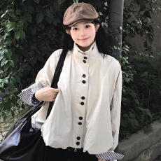 批发原版做法 秋冬独特超好看风衣外套女款百搭新款韩系小个子夹克女