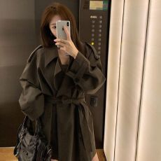 批发原版做法宽松风衣外套女2026<b class='q'>春</b>秋新款小个子巨好看韩版高级感短款