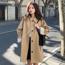 批发卡其色韩系风衣外套女春秋2026新款今年流行休闲风小个子垂感上衣